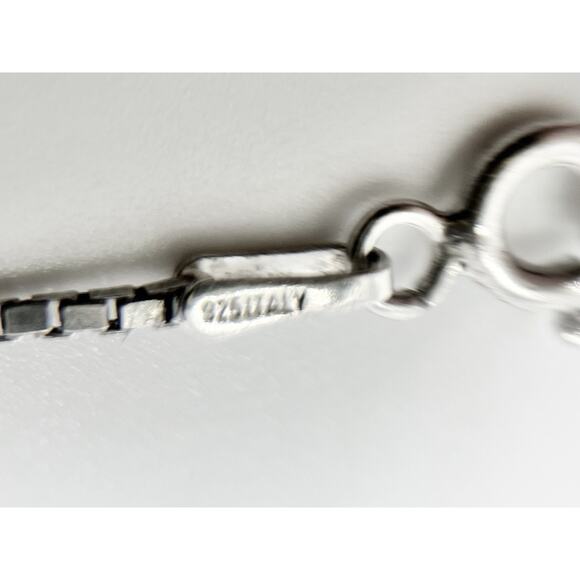 1980s Vintage .925 Sterling Silver & Cubic Zirconia Teddy Bear Pendant & Chain - Picture 6 of 6